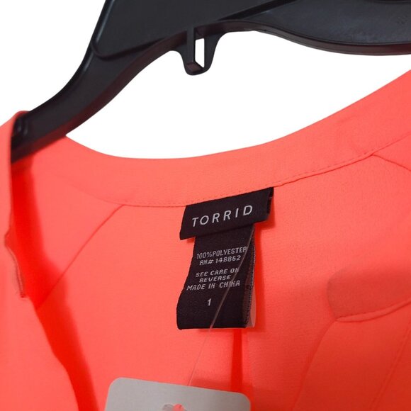 NEW Torrid Harper Georgette Sleeveless Blouse Neon Fiesta Plus Size‎ 1X Women - Picture 7 of 13